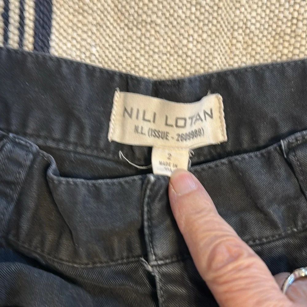 Nili Lotan Shon Carbon Bow Leg Pant 2 - Picture 7 of 9
